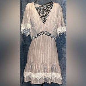 Chic Lace Accent Sleeve Dress